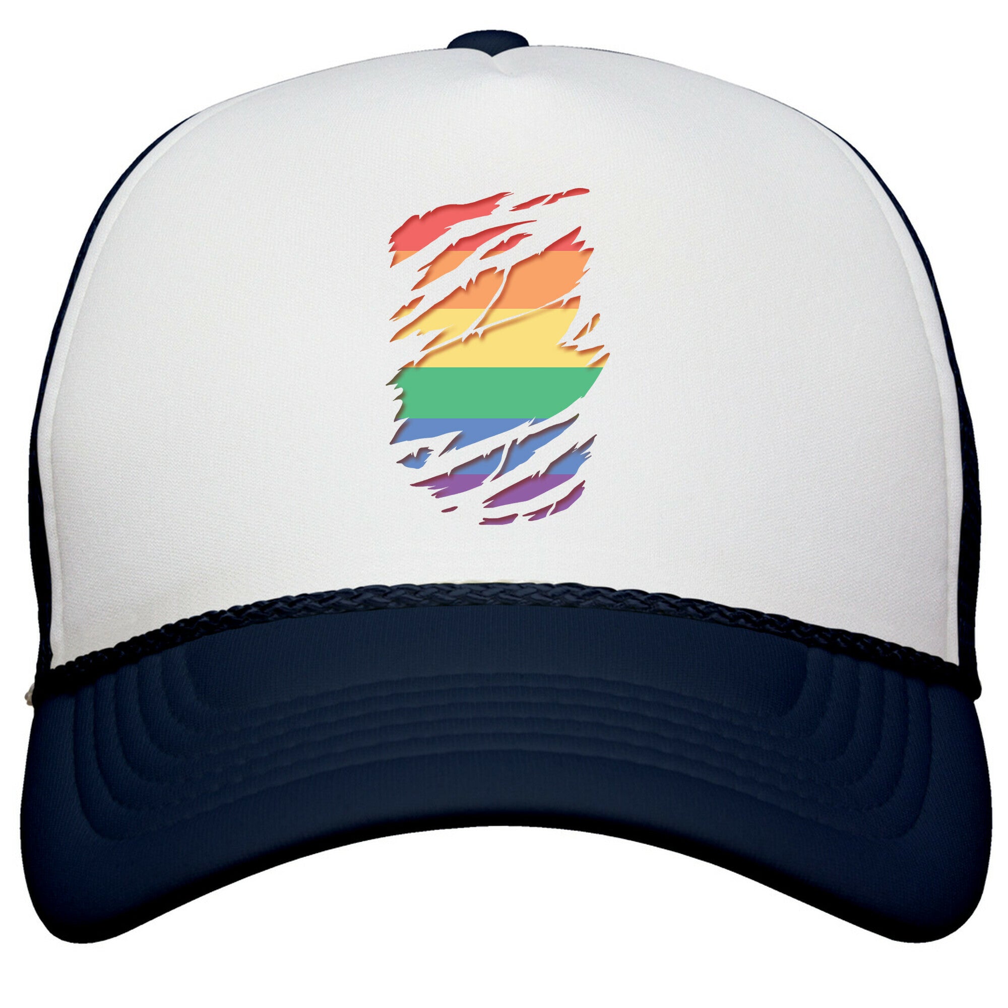 Ripped Shirt: Gay Pride Snapback Trucker Hat